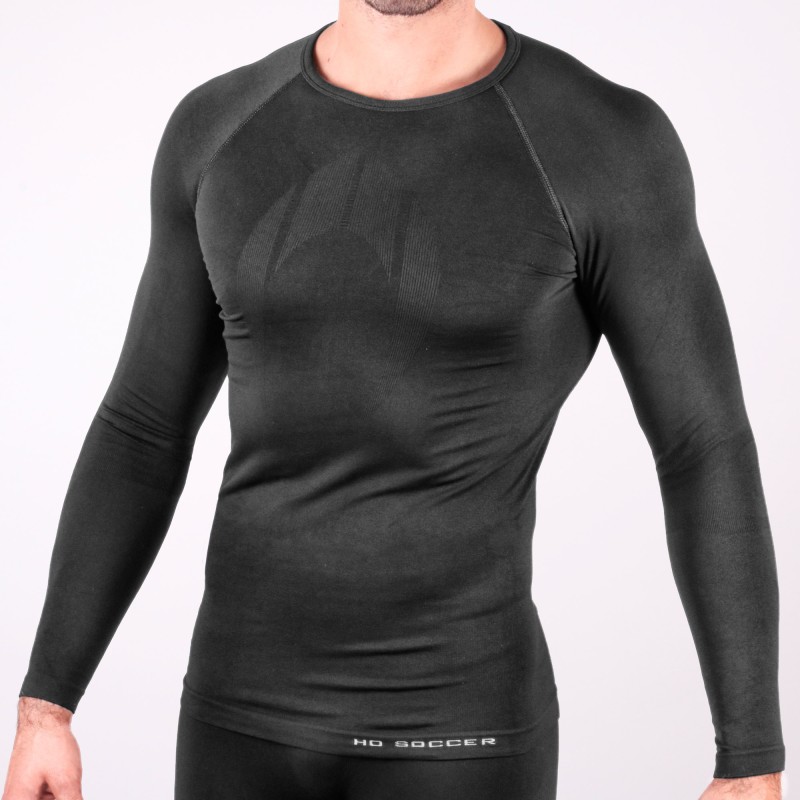 Thermo-Shirt ohne Kragen Senior Schwarz